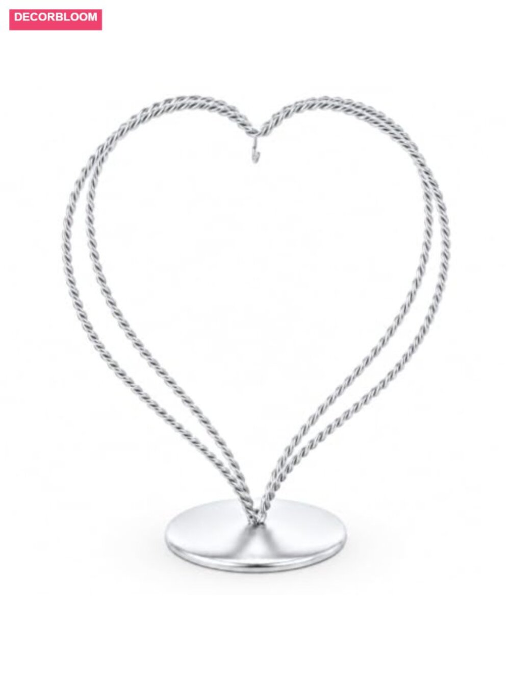 Double Wire Heart Twisted Metal Ornament Display Stand 7.8 Inch